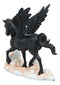 Ebros Black Pegasus Horse Flying Over Clouds of Olympus Figurine 7" H Greek Mythology Decor Statue for Desk or Shelf Decorative Sculpture Fantasy Gifts for Girls Women