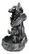 Feng Shui Oriental Dragon King On Rocky Mountain Backflow Cone Incense Holder