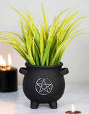 Black Pentagram Cauldron Terracotta Succulent Plant Planter Pot Or Pen Holder
