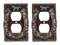 Set of 2 Western Horseshoe Turquoise Mustang Wall Double Receptacle Outlet Plate