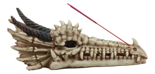 Ancient Fossil Dragon Head Skeleton Incense Burner Statue Prehistoric Dinosaur
