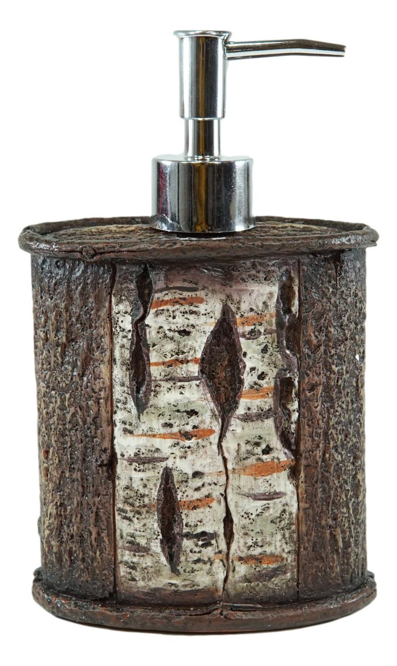 Rustic Southwestern Le Fleur Cross W/ Birch And Pinecones Soap Pump Dispenser