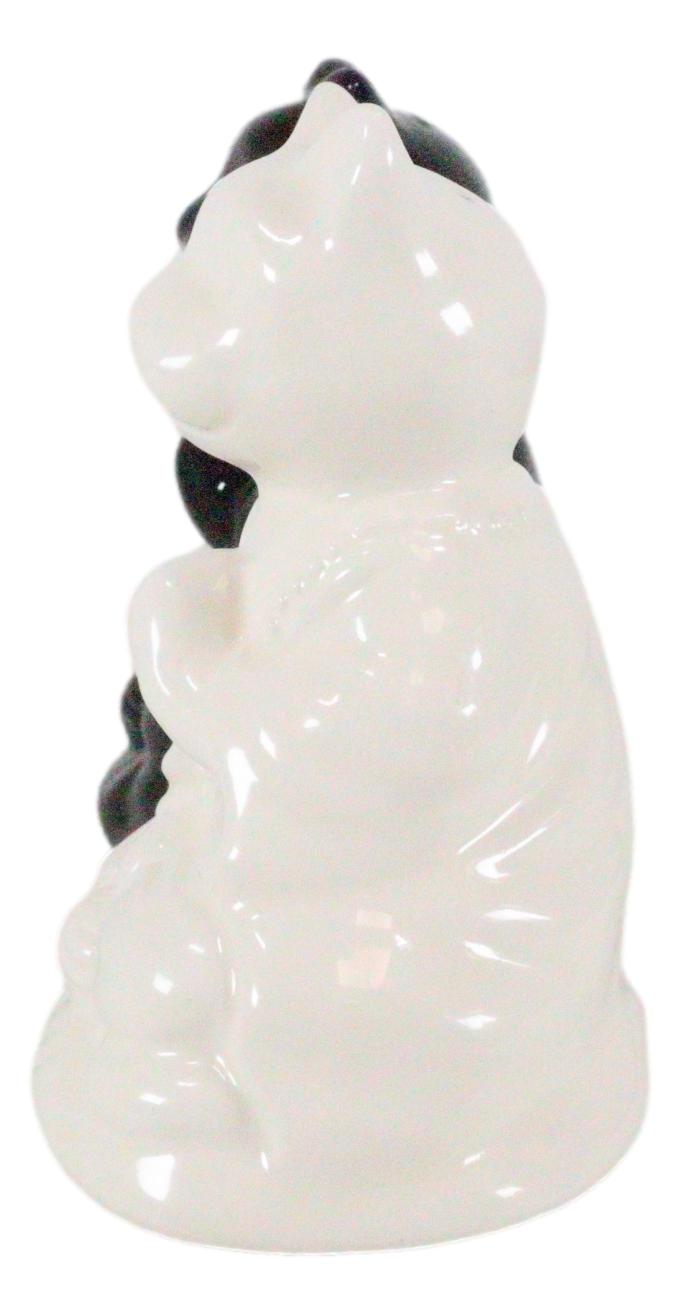 Yin Yang Zen Monk Buddha Cats Monks Meditating Ceramic Salt And Pepper Shakers