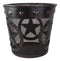 Rustic Western Lone Stars With Braided Metal Rope Trim Wire Waste Basket Bin