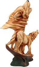 Ebros Large 15" Tall Howling Wolf Bust Statue On Pedestal Base (Faux Wood)