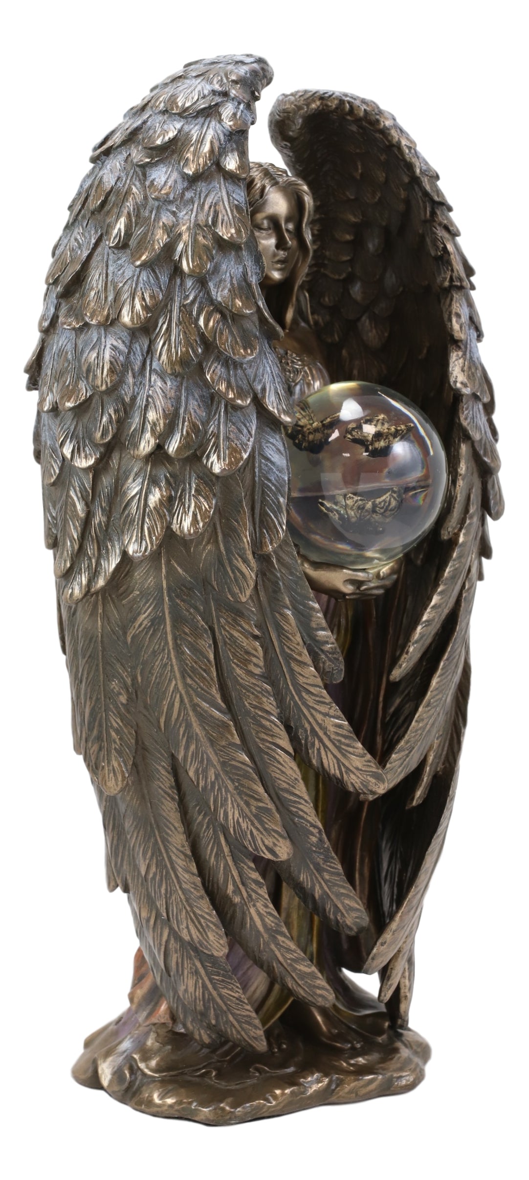 Ebros Sheila Wolk Tranquility Angel & Metamorphosis Butterfly Glass Ball Statue