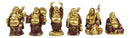 Hotei Fat Buddha Maitreya Laughing Budai Of Prosperity Miniature Figurine Set