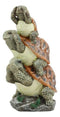 Whimsical Acrobatic See Hear Speak No Evil Turtles Totem Statue Wise Tortoises