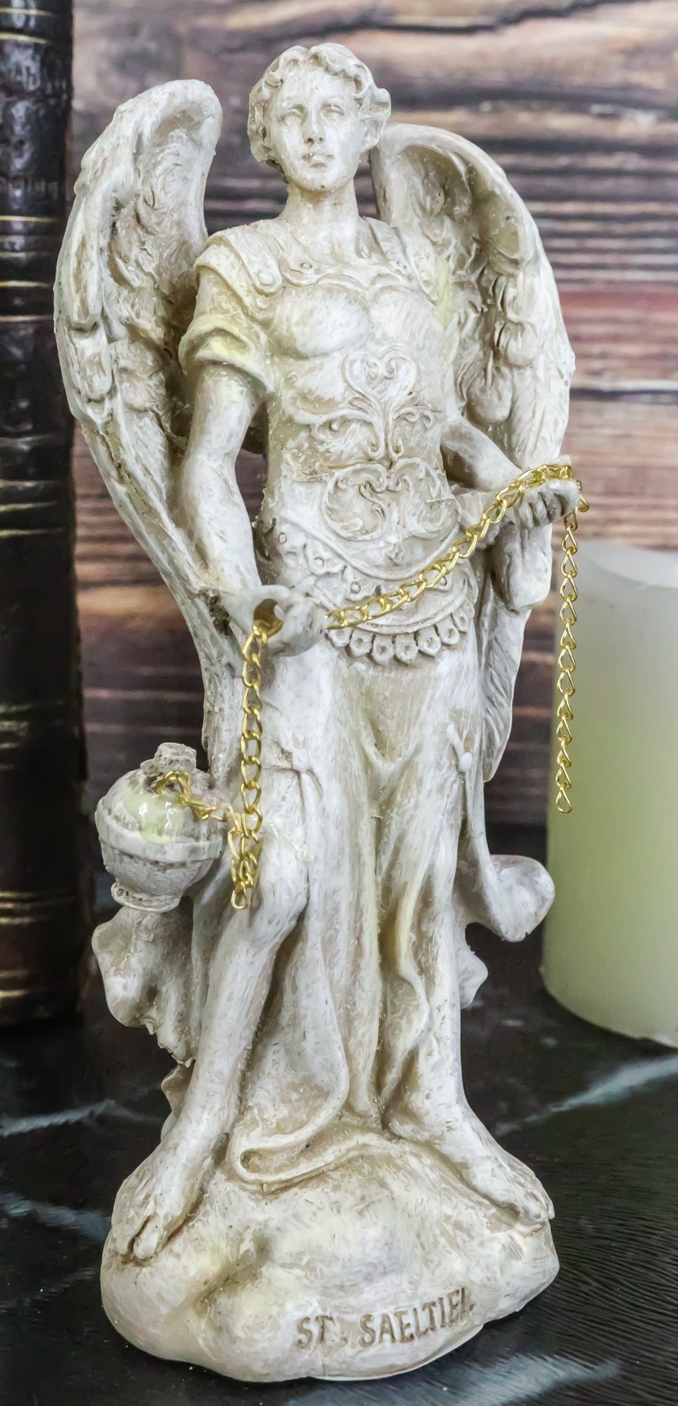 Ebros Holy Archangel Saint Sealtiel Statue 5"H Prayer of God Worship And Intercession - Ebros Gift