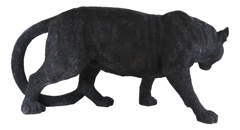 Grand Scale Realistic Black Panther Jaguar Leopard Prowling Statue 31"Long