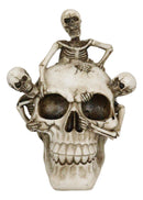 Grinning Jointed Cranium Skull With Triple Threat Skeletons Ossuary Figurine