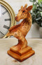 Wild Safari Savannah Giraffe Bust Figurine In Faux Wood Cutout Carving Finish