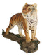 Sultan Orange Bengal Tiger On Rock Statue 7.25"Long Giant Cat Wild Animal Decor