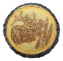 Ebros Rustic Faux Wood Wild Bull Moose Round Jewelry Box Figurine 4" Diameter