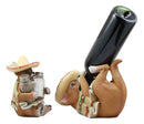 Mexican Poncho Sombrero Chihuahua Dog Wine And Salt Pepper Shaker Holder Statues