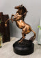 Western Black Beauty Prancing Horse Bronzed Resin Figurine With Museum Base
