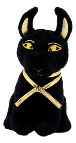 Ebros Small Black & Gold Egyptian Anubis Dog Plush Toy Soft Doll God of Afterlife Jackal Collectible 6" H - Ebros Gift