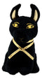Ebros Small Black & Gold Egyptian Anubis Dog Plush Toy Soft Doll God of Afterlife Jackal Collectible 6" H