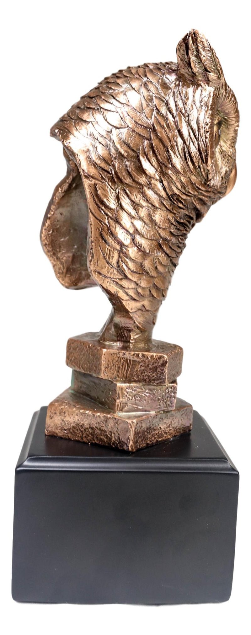 Woodland Nocturnal Bird Hunter Long Eared Owl Bust Electroplated Figurine Bird