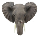Ebros Safari African Bush Elephant Wall Bust Sculpture 9" Tall Majestic Noble Elephant Head Hanging Wall Decor Figurine for Wild Animal Lovers - Ebros Gift