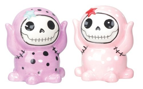 Ebros Furrybones Purple & Pink Spotted Octopus Ceramic Salt N Pepper Shaker