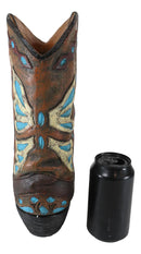 Rustic Western Cowboy Turquoise Butterfly Boot Decorative Flower Vase Or Planter