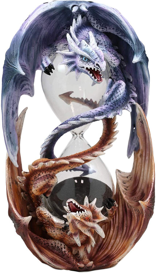 Ebros Invertible Elemental Ice and Fire Dual Dragon Sandtimer 7.5"H Anne Stokes