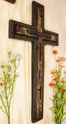 Ebros Large 20"H Rustic Peace Hope Love Joy Layered Faux Barn Wood Wall Cross Plaque