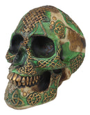Tooled Celtic Lion Knotwork Shamrock Green Gold Tribal Skull Money Bank Figurine