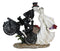 Love Never Dies Skeleton Bridal Couple Kissing On Bicycle W Rose Basket Figurine