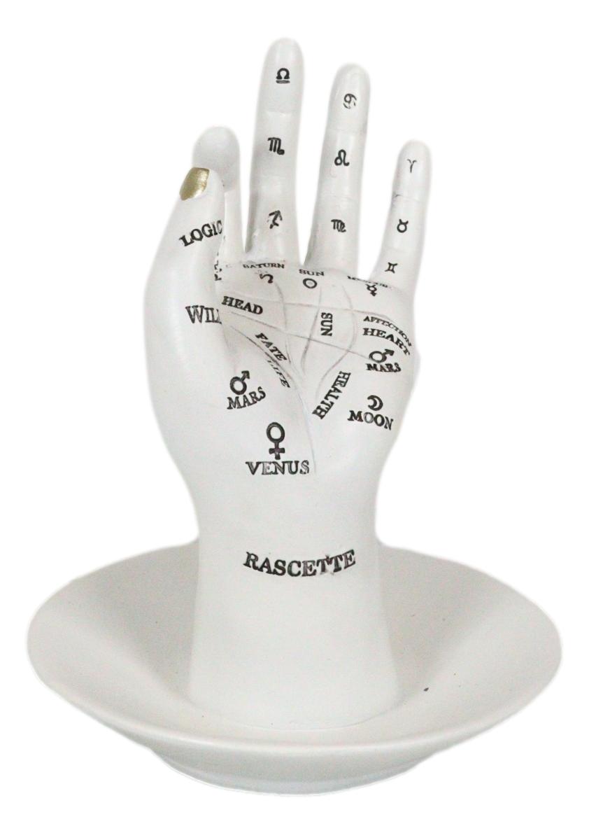 Psychic Fortune Teller Chirology Palmistry Hand Palm Jewelry Dish Rings Holder