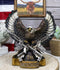 American Patriotic Bald Eagle Clutching Rifles With Second Amendment Figurine