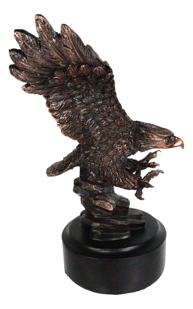 6.5" H Wings Of Glory Patriotic Bald Eagle Swooping On Prey Figurine With Base