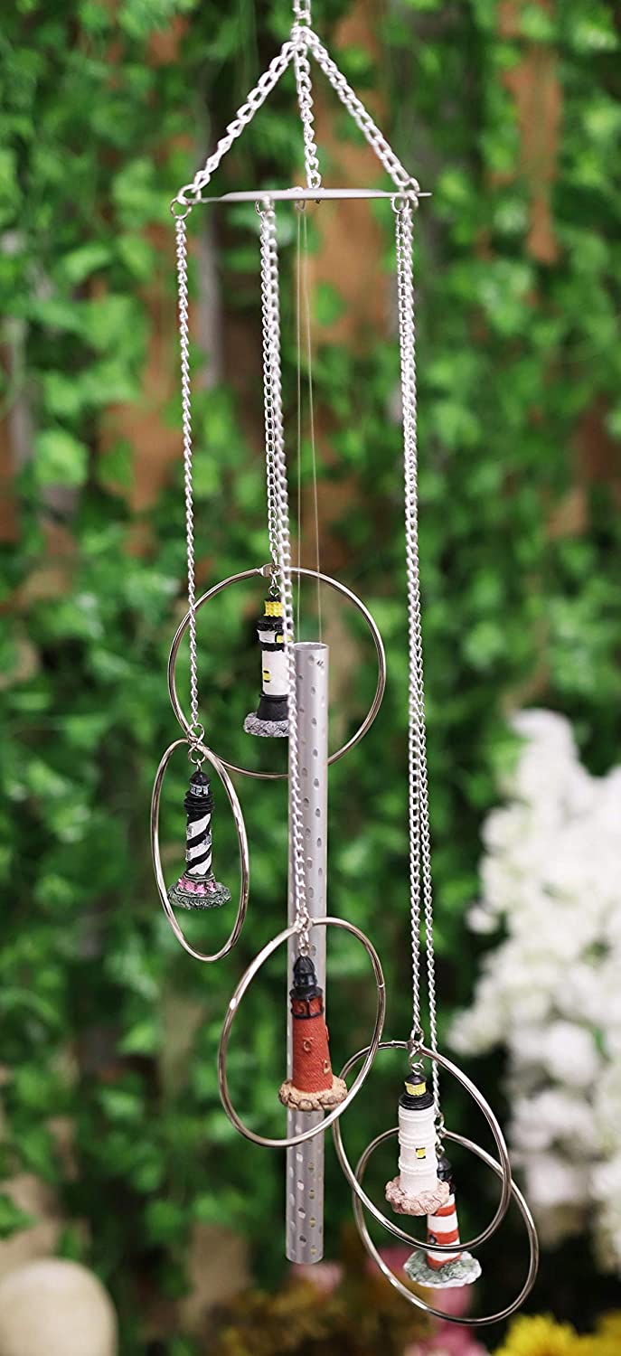 Five Ring World Famous Light Houses Decor Resonant Relaxing Wind Chime Patio