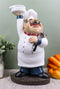 Ebros Be Our Guest French Bistro Chef Holding Plates and Utensils Statue Kitchen Counter-top Decor Figurine 10.5" H