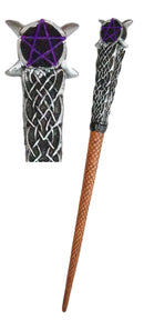 Ebros Wicca Sacred Moon Triple Moon Pentagram Magic Wand Cosplay Prop 14"L