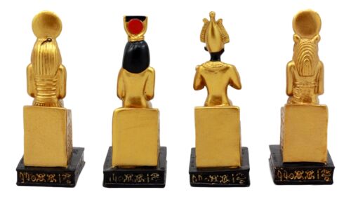 Egyptian Gods Horus Osiris Sekhmet And Isis Seated On Thrones Figurine Set of 4