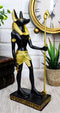 Egyptian Standing Anubis Holding Staff Statue God of Afterlife Mummification