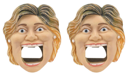 Secretary of State Democratic Hillary Clinton Beer Bottle Cap Opener Set Of 2