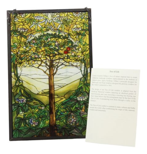 Ebros Louis Tiffany Northrop Memorial Window Collection Tree of Life Stained Glass Art