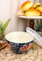 Ebros Set of 2 Ceramic Blue Cherry Blossoms Portion Meal Bowls 2 Cups W/ Airtight Lid