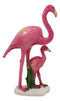 Ebros Tropical Rainforest Birds Pink Flamingo Mother W/ Chick Family Figurine