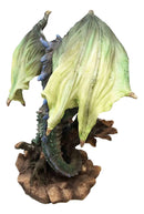 Fantasy Land Of Dragons Green Earth Elemental Drake Dragon Roaring Statue