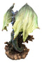 Fantasy Land Of Dragons Green Earth Elemental Drake Dragon Roaring Statue