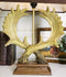 Western Rustic Vintage 2 Entwined Elk Moose Antlers Sculptural Table Lamp Decor