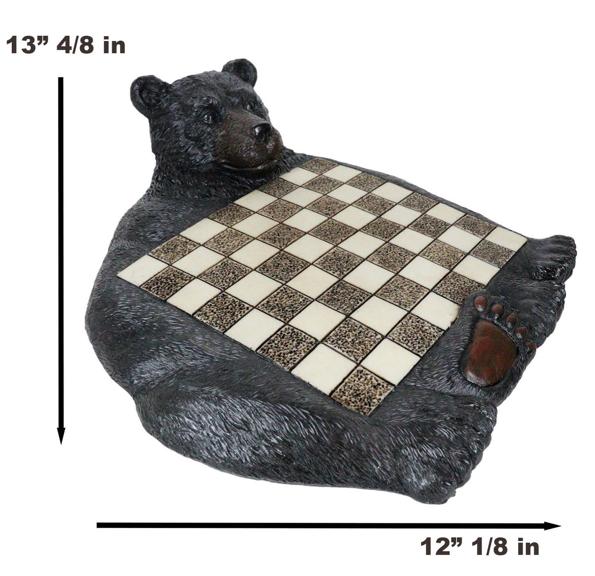 Rustic Western Forest Black Bear Checkerboard With Bear Paw Color Checkers Set