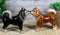 Ebros Animated Dog Siberian Huskies Salt and Pepper Shakers Ceramic Magnetic Figurine Set 4" L Pedigree Dogs Husky Breed Brown and Black Coat Kissing Collectible Figurines Kitchen Decorations - Ebros Gift