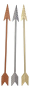 17"L Western Southwest 3 Colorful Gold Copper Silver Arrows DIY Wall Decor Signs - Ebros Gift