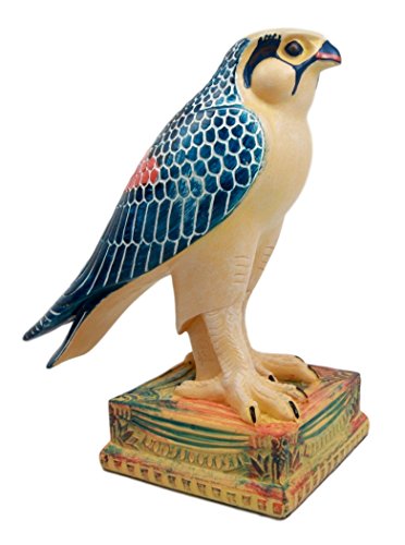 Ebros Egyptian God Horus Falcon On Pedestal Statue 6.25"Tall Figurine - Ebros Gift
