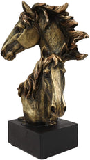 Ebros Gift 9" Tall Western Horse and Foal Head Bust Figurine with Black Pedestal